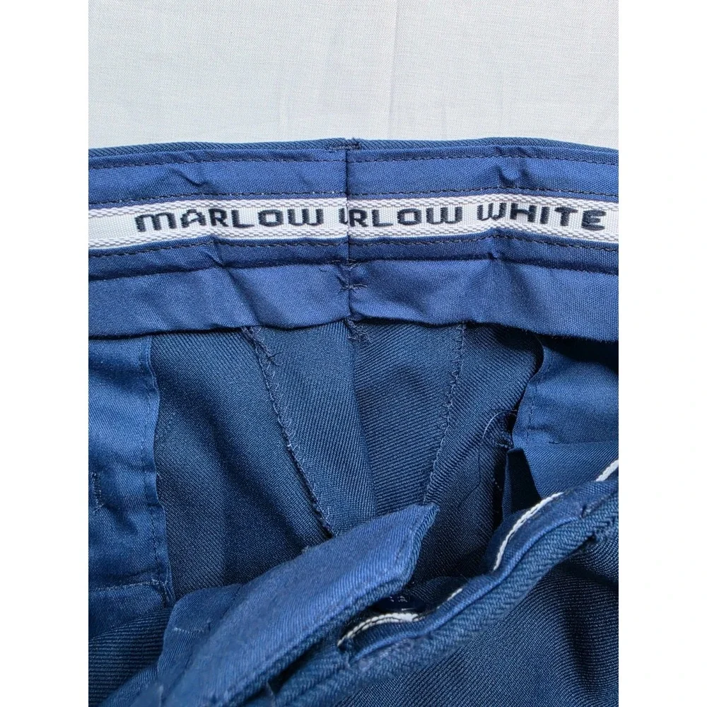 Marlow White NCO Army Uniform Dress Pants Men 38R Blue Stripe High-Rise Military